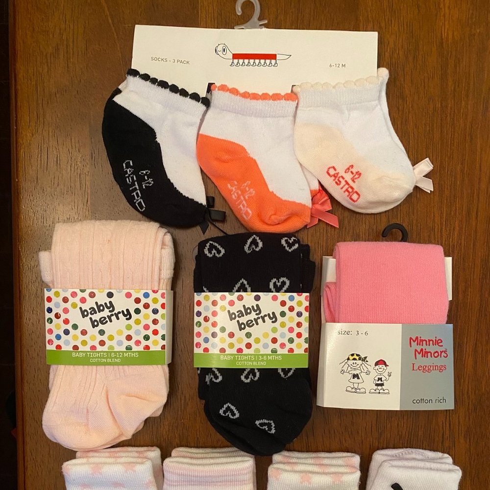 Baby Girl 0-12 Months Socks Bundles.